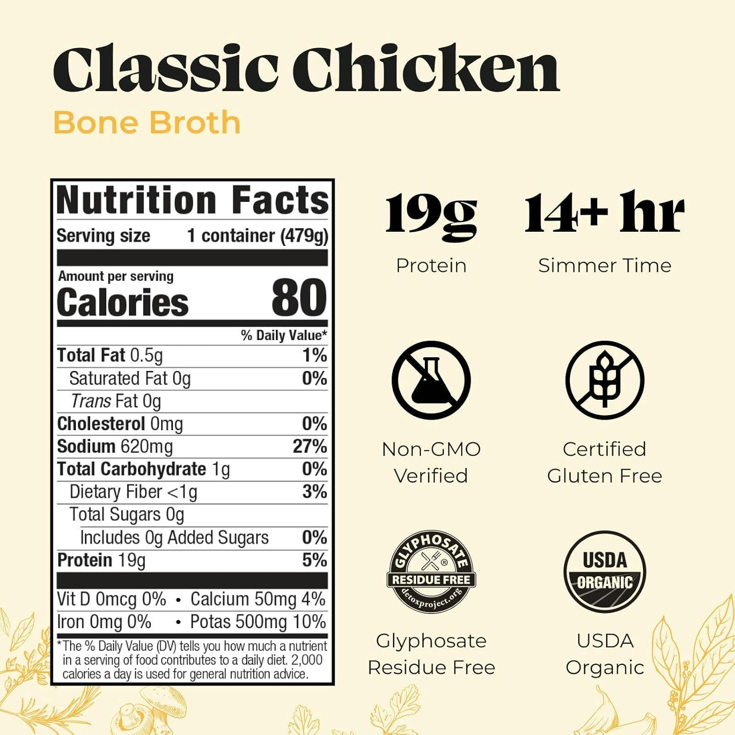 Chicken Bone Broth Soup by Kettle and Fire, Pack of 6, Keto Diet, Paleo Friendly, 10g of protein, 16.9 Ounce (Pack of 6)1