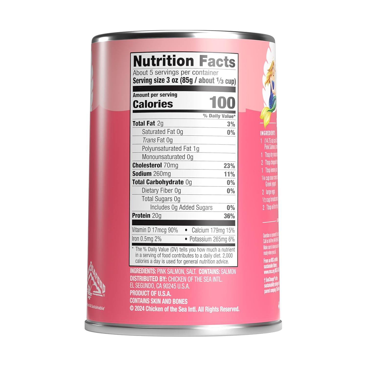 Chicken of the Sea Alaskan Pink Salmon, 14.75 Ounce Cans (Pack of 12), Wild Caught Canned Salmon, Traditional Style11