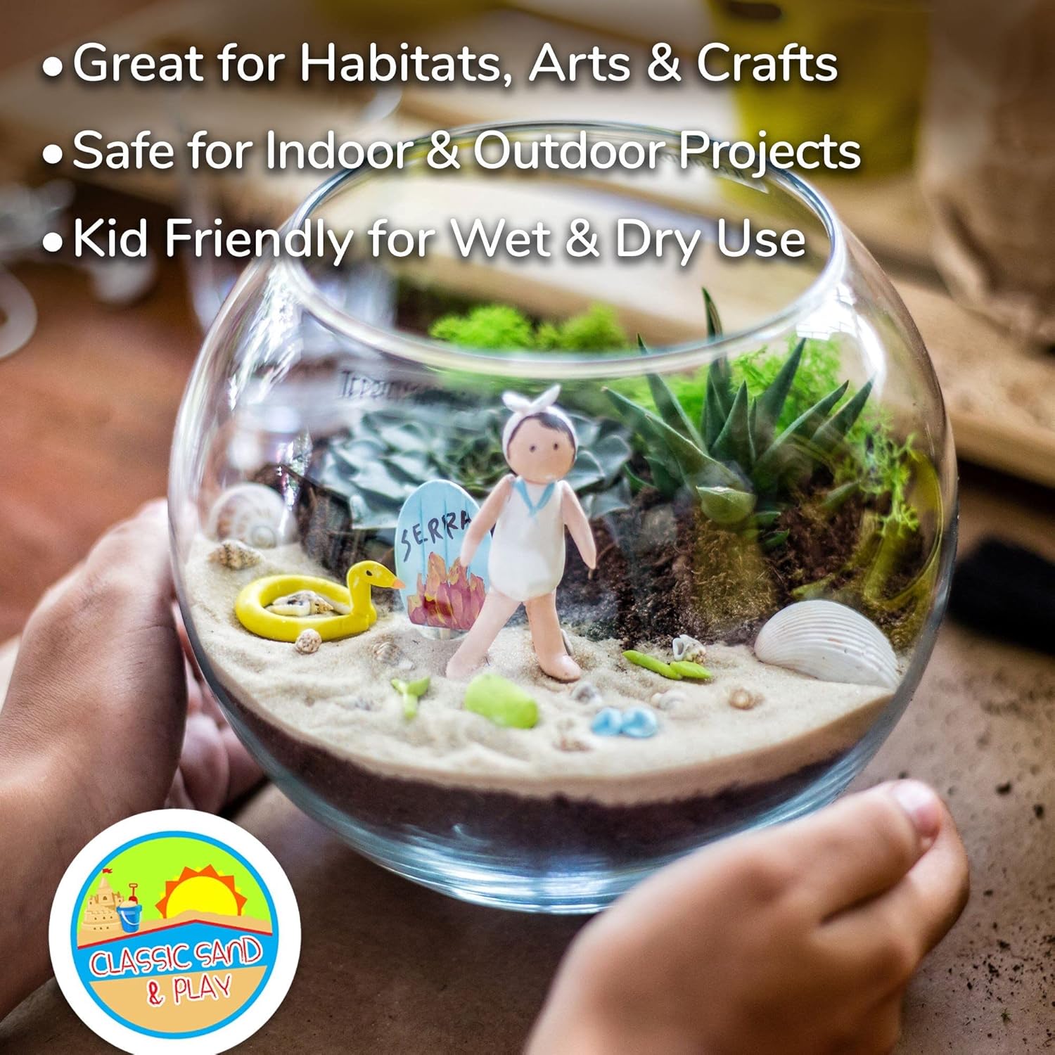 Classic Sand and Play Sand for Sandbox, Table, Therapy, and Outdoor Use, 20 lb. Bag, Natural, Non-Toxic, Wet Castle Building for Creativity and Stimulates Sensory Skills9o