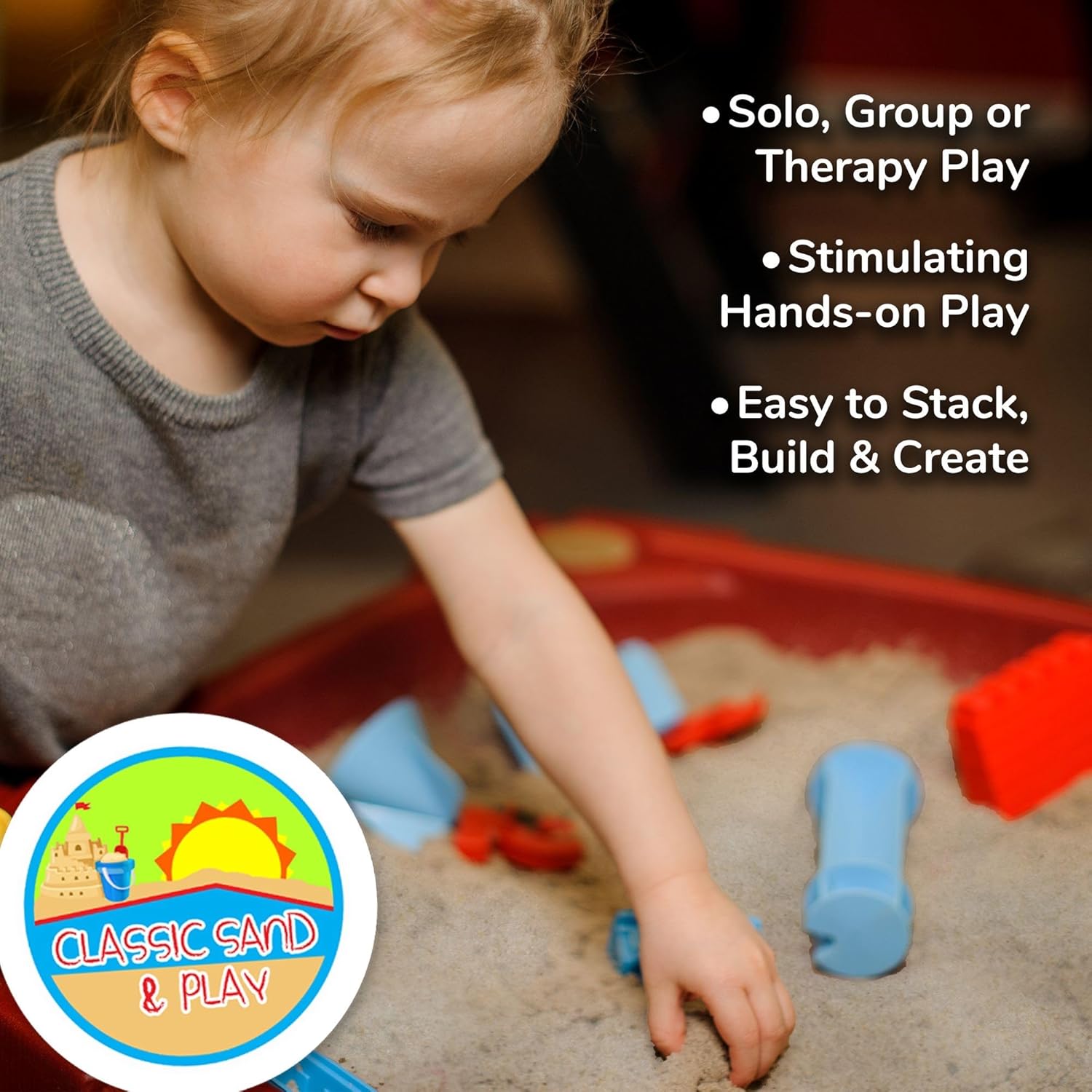 Classic Sand and Play Sand for Sandbox, Table, Therapy, and Outdoor Use, 5 lb. Bag, Natural, Non-Toxic, Wet Castle Building for Creativity and Stimulates Sensory Skills11