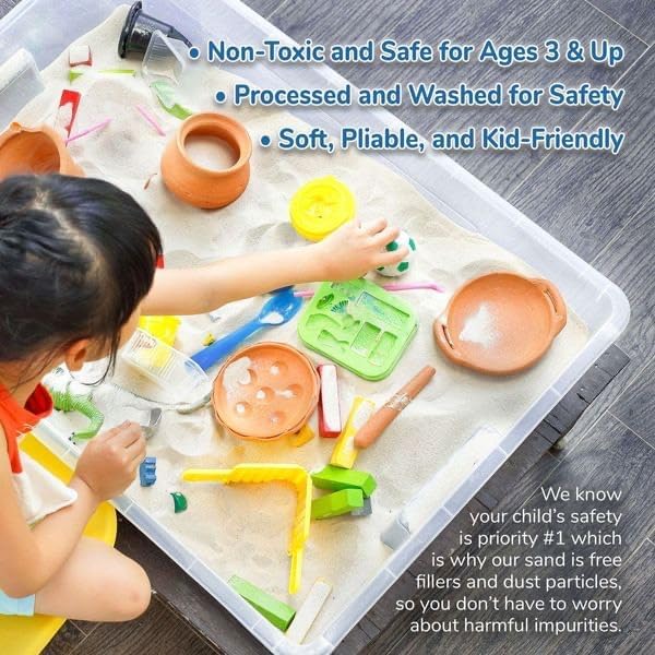 Classic Sand and Play Sand for Sandbox, Table, Therapy, and Outdoor Use, 5 lb. Bag, Natural, Non-Toxic, Wet Castle Building for Creativity and Stimulates Sensory Skills2