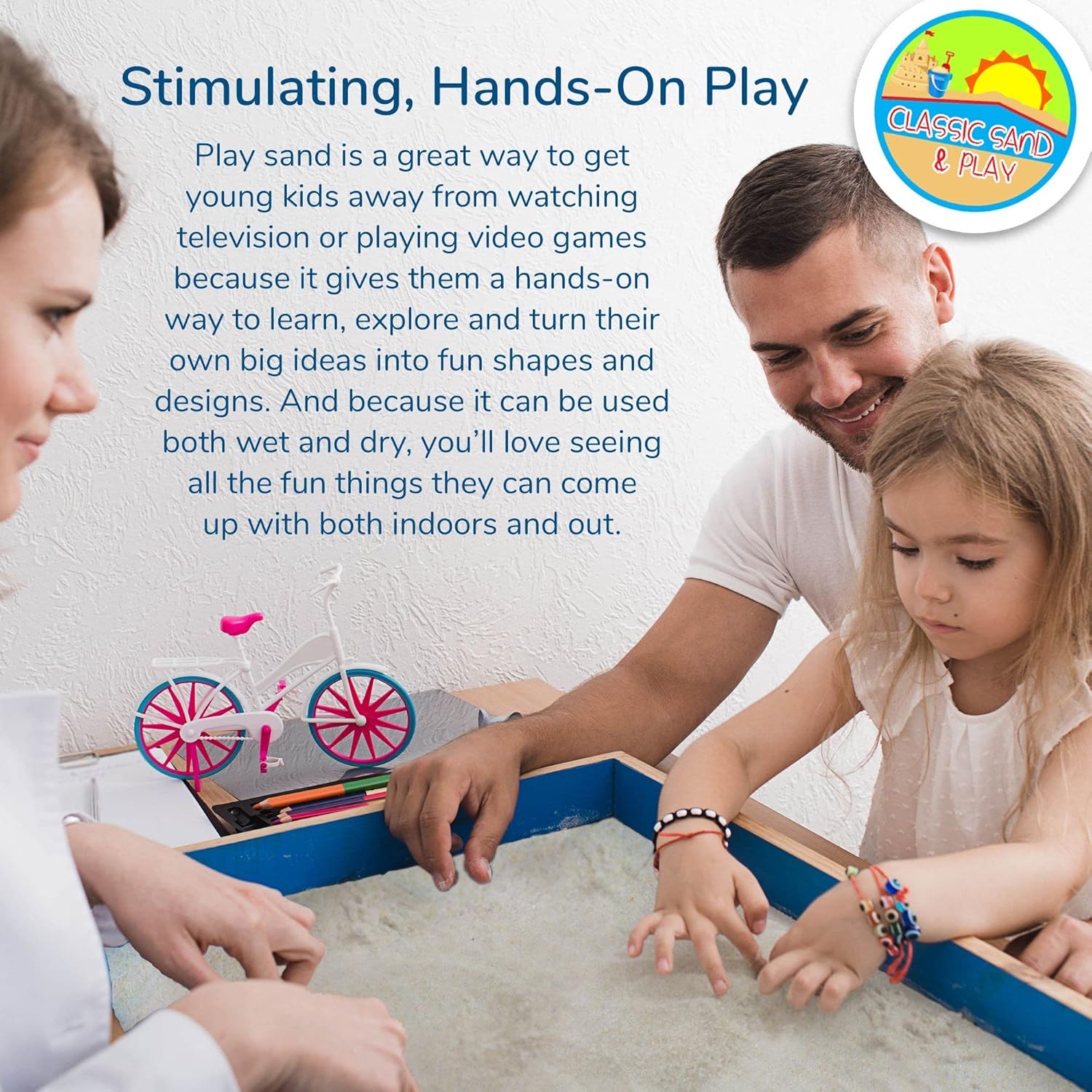 Classic Sand and Play Sand for Sandbox, Table, Therapy, and Outdoor Use, 5 lb. Bag, Natural, Non-Toxic, Wet Castle Building for Creativity and Stimulates Sensory Skills9