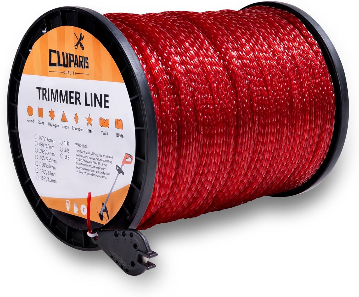 Cluparis String Trimmer Line .095-Inch-by-1765-Foot 5lb Premium Spiral in Spool Red Heavy-Duty Trimmer Cord Cluparis String Trimmer Line .095-Inch-by-1765-Foot 5lb Premium Spiral in Spool Red Heavy-Duty Trimmer Cord