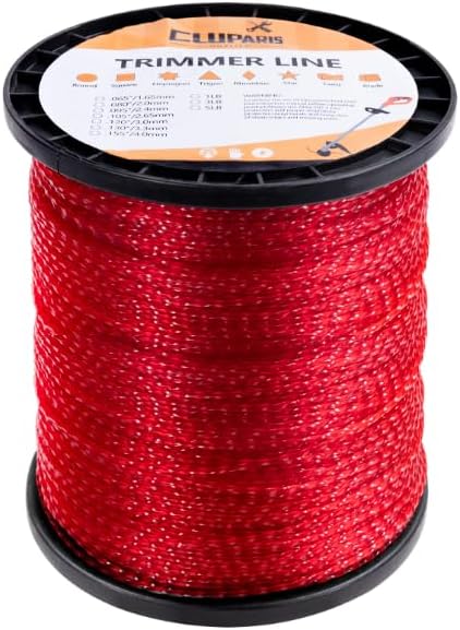 Cluparis String Trimmer Line .095-Inch-by-1765-Foot 5lb Premium Spiral in Spool Red Heavy-Duty Trimmer Cord14