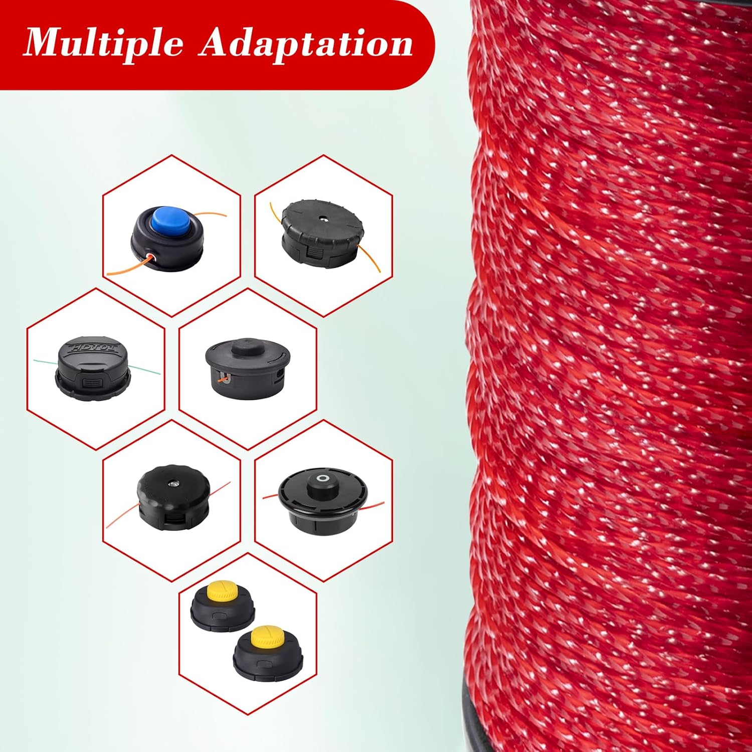 Cluparis String Trimmer Line .095-Inch-by-1765-Foot 5lb Premium Spiral in Spool Red Heavy-Duty Trimmer Cord4