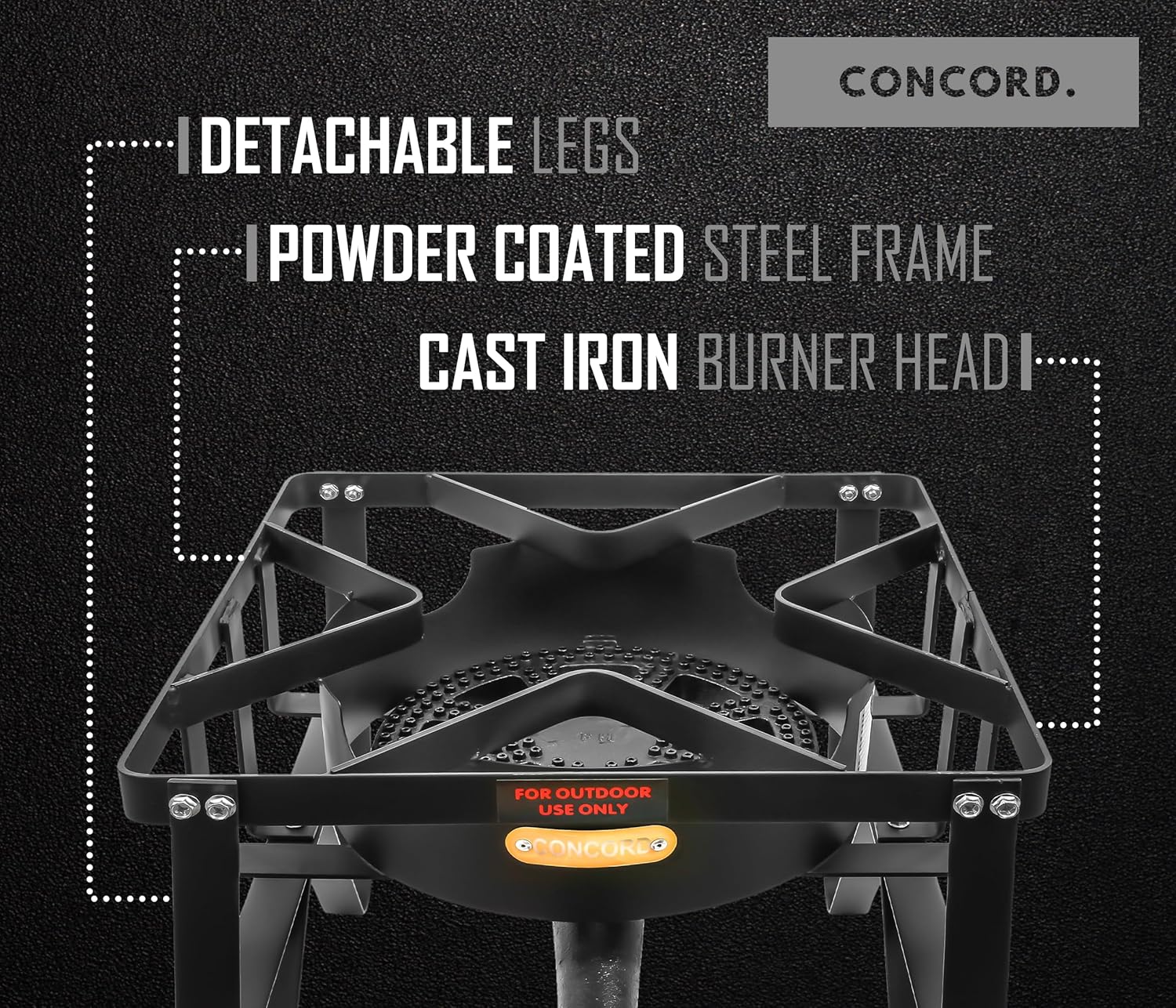 Concord Deluxe Banjo Single Propane Burner, 200,000 BTU Portable Outdoor Stove for Camping Cooking Home Brewing Making Sauces, 16 Square3