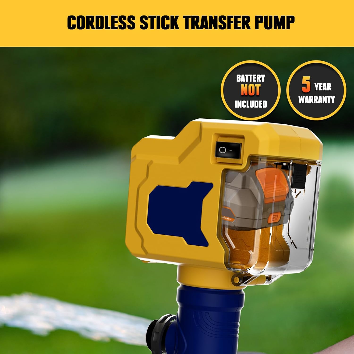 Cordless Stick Water Transfer Pump Compatible with Dewalt 20V Battery, 720GPH Brushless Deep Well Submersible Pump, Portable Sump Pump Stick Utility Pump for Pool Garden Pond (Tool Only)1