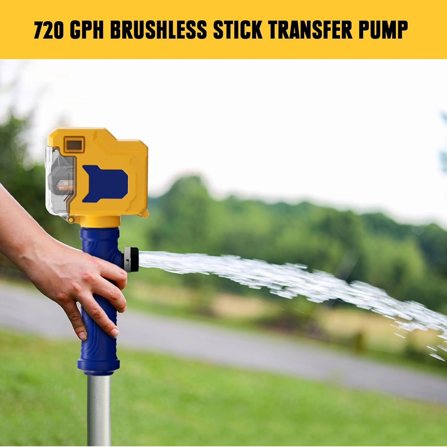 Cordless Stick Water Transfer Pump Compatible with Dewalt 20V Battery, 720GPH Brushless Deep Well Submersible Pump, Portable Sump Pump Stick Utility Pump for Pool Garden Pond (Tool Only)4