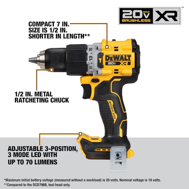 DEWALT DCK249E1M1 20V MAX XR HD-Impact Kit with 2 Batteries, Charger and Tool Bag4_11zon