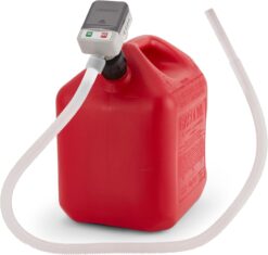 DeWay Fuel Transfer Pump for Gas Can with Basic Clip-On Nozzle | Fast 2.4GPM Flow Rate, Long 51” Tube, Easy 4 AA Battery Power & 3 Fuel Can Adapters for Gasoline, Kerosene, Diesel & Non-Potable Water