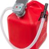 Deway Automatic Fuel Transfer Pump w/Auto-Stop, 2.4 GPM Flow Rate & AA Battery Powered, Advanced Adapter Fits All Size Gas Cans, Extra Long Hose, Portable Liquid Pump for Gasoline, Diesel Fuel & More