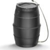 EJWOX Rain Barrels to Collect Rainwater from Gutter for Outdoor Use, 45 Gallon Black Rain Water Collection Barrels, BPA Free Water Catcher with Spigot, Lid, and Hose
