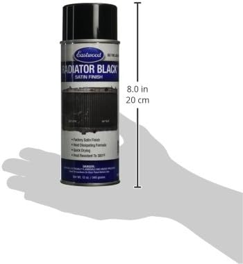 Eastwood High Heat Resistant Radiator Paint Satin Black Spray for Paint for Automotive Radiators Stone and Chip Resistant Paint Finish Heat Resistant To 300° F 12 oz 1 Pack1