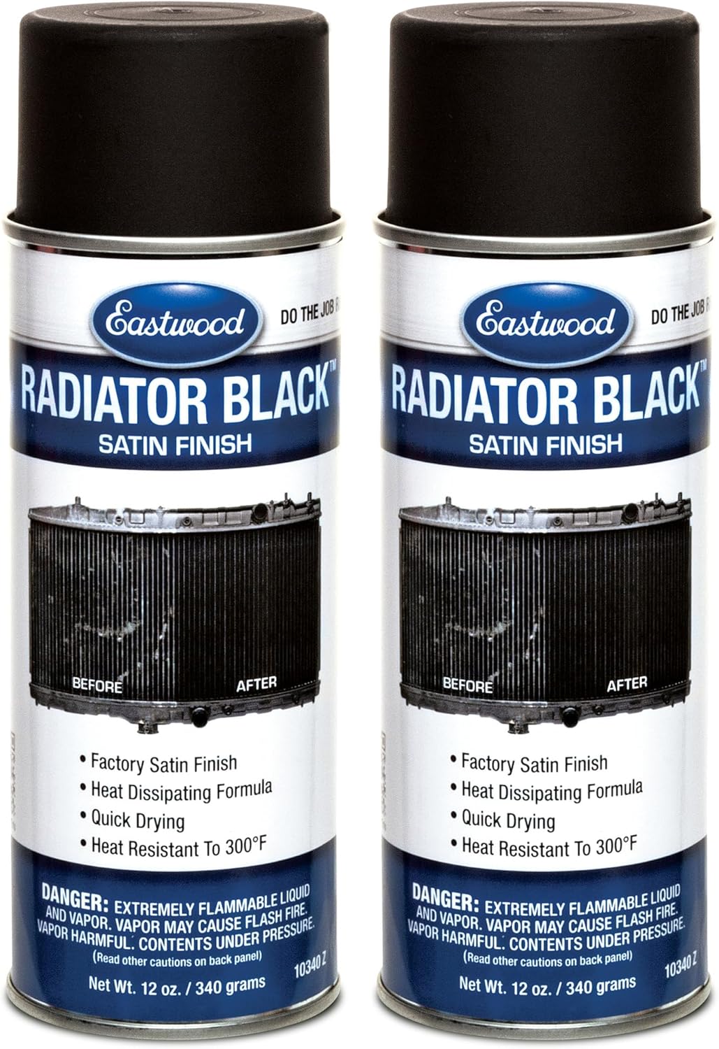Eastwood High Heat Resistant Radiator Paint Satin Black Spray for Paint for Automotive Radiators Stone and Chip Resistant Paint Finish Heat Resistant To 300° F 12 oz 2 Pack Eastwood High Heat Resistant Radiator Paint Satin Black Spray for Paint for Automotive Radiators Stone and Chip Resistant Paint Finish Heat Resistant To 300° F 12 oz 2 Pack