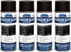Eastwood High Heat Resistant Radiator Paint | Satin Black Spray for Paint for Automotive Radiators | Stone and Chip Resistant Paint Finish | Heat Resistant To 300° F | 12 oz | 4 Pack