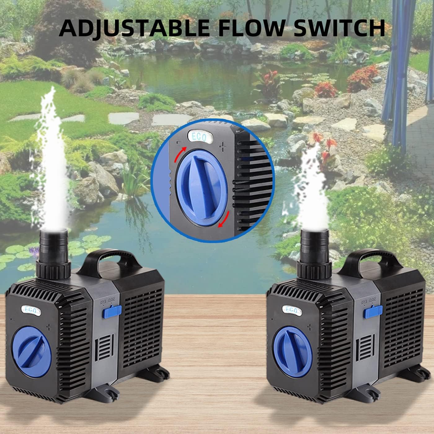 Electric Adjustable Flow Garden Sumbersible Fountain Pond Filter Silent Pump (1000GPH)6