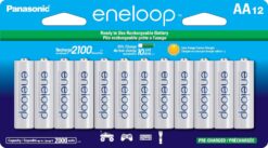 Eneloop Panasonic BK-3MCCA12FA AA 2100 Cycle Ni-MH Pre-Charged Rechargeable Batteries, 12-Battery Pack