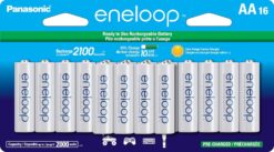 Eneloop Panasonic BK-3MCCA16FA AA 2100 Cycle Ni-MH Pre-Charged Rechargeable Batteries, 16-Battery Pack