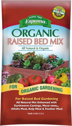 Espoma Organic Raised Bed Mix - All Natural and Organic Potting Soil Mix for Growing Vegetables and Herbs in Raised Garden Beds. for Organic Gardening.1.5 Cubic Foot Bag