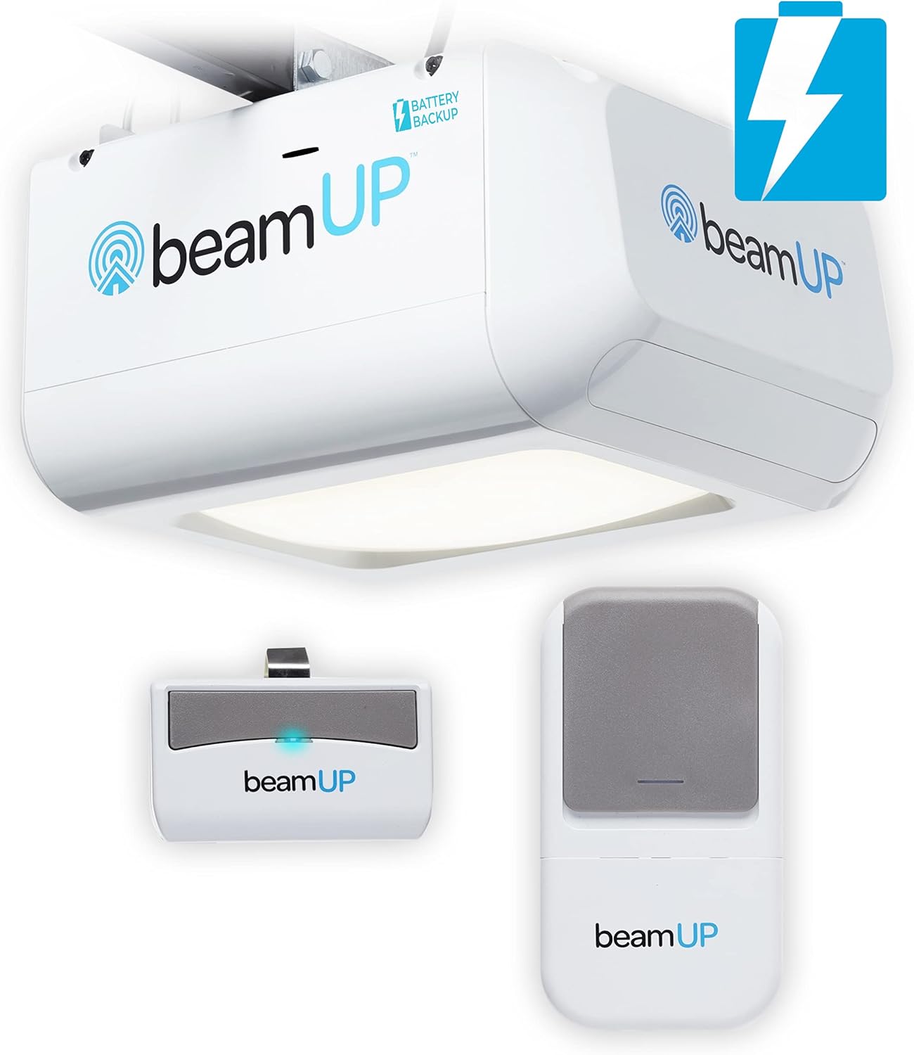 Everlift BU250 Sectional Garage Door Opener with Battery Backup, Heavy-Duty Chain Drive for Single or Double Doors, Wall Mount, and Remote Garage Opener, Quick and Easy Installation, White Everlift BU250 Sectional Garage Door Opener with Battery Backup, Heavy-Duty Chain Drive for Single or Double Doors, Wall Mount, and Remote Garage Opener, Quick and Easy Installation, White
