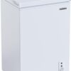 FRIGIDAIRE EFRF3005-AMZ Chest Deep Freezer-Garage-Ready, 3.5 Cu. Ft. Capacity, White-Adjustable Thermostat-Removable Vinyl Coated Wire Basket-Easy Defrost Drain