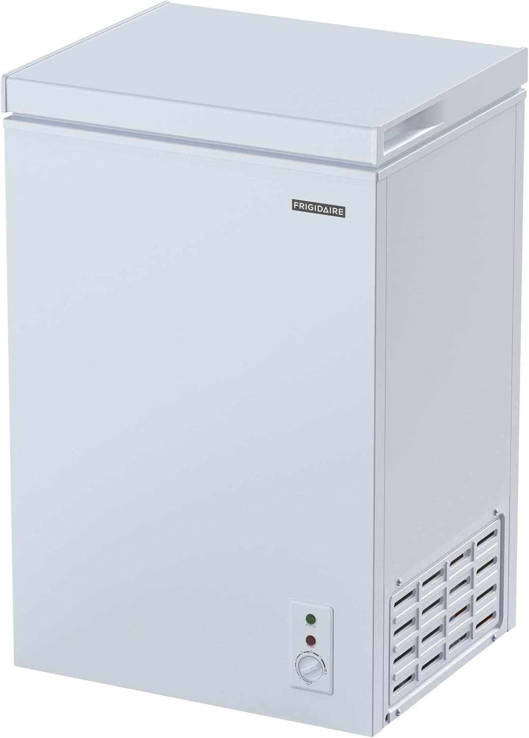 FRIGIDAIRE EFRF3005-AMZ Chest Deep Freezer-Garage-Ready, 3.5 Cu. Ft. Capacity, White-Adjustable Thermostat-Removable Vinyl Coated Wire Basket-Easy Defrost Drain2