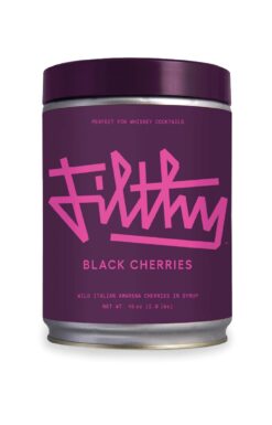 Filthy Cocktail Amarena Black Cherries, Premium Cocktail Garnish, All Natural Wild Italian Amarena Black Cherries, Non-GMO, Gluten Free, Vegan, Slow-Cooked, 45 Oz Tin, 170 Cherries