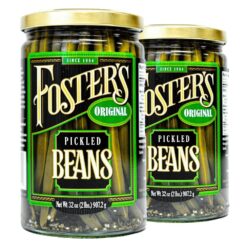 Foster's Pickled Green Beans, Original, 32oz, 2 Pack, Traditional Pickled Vegetables Recipe over 40 years, Gluten Free, Fat Free, Preservative Free Low Calorie Snack Farm Pickles
