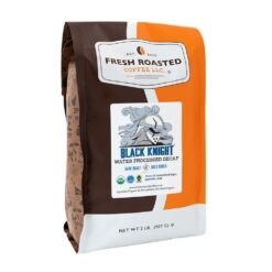 Fresh Roasted Coffee, Fair Trade Organic Black Knight Water Processed Decaf, 2 lb (32 oz), Dark Roast, Kosher, Whole Bean