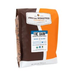Fresh Roasted Coffee, Fair Trade Organic FRC Dark Roast Water Processed Decaf, 5 lb (80 oz), Kosher, Whole Bean