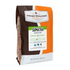 Fresh Roasted Coffee, Organic Sumatra Water Half-Caf | 2 lb (32 oz) |100% Single Origin | Medium Roast | RFA Kosher | Whole Bean