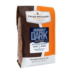Fresh Roasted Coffee, Seriously Dark Decaf Artisan Blend, 2 lb (32 oz), Dark Roast, Kosher, Whole Bean