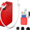 Fuel Transfer Pump with Auto Stop Sensor Overfill Protection, 3.2 GPM Portable Automatic Fuel Transfer Pump Kit with 4 Tank Adapter, Portable Gas Pump for Oil, Diesel, Gasoline White