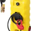 GAOMON Fuel Caddy, 15 Gallon Portable Gasoline Tank Container With Le Fluid Delivery Siphon Pump and 10ft Delivery Hose, Diesel Storage Tank On Wheels for Cars, Lawnmowers, Atvs, and Boats, Yellow