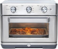 GE Mechanical Air Fryer Toaster Oven + Accessory Set | Convection Toaster with 7 Cook Modes | Large Capacity Oven - Fits 12" Pizza | Countertop Kitchen Essentials | Stainless Steel