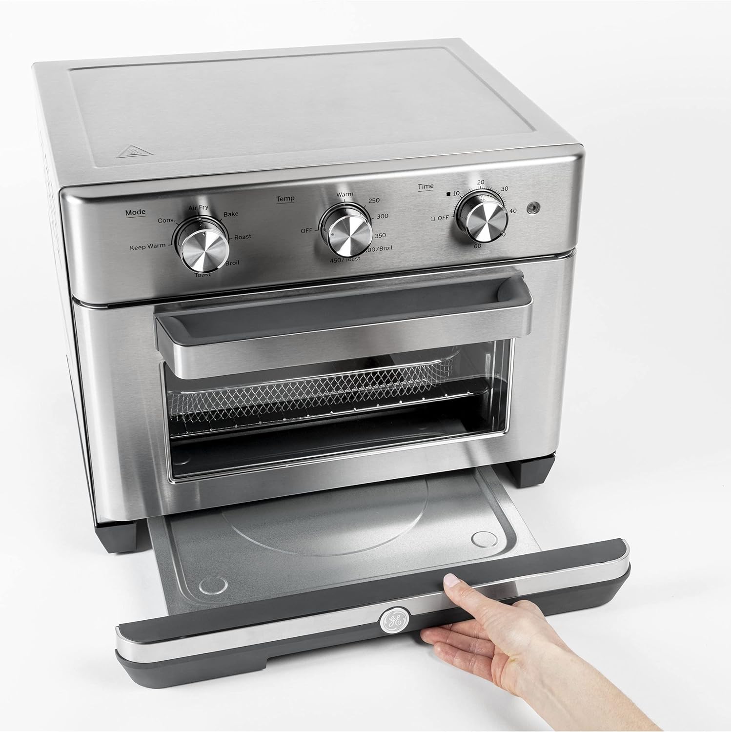 GE Mechanical Air Fryer Toaster Oven + Accessory Set Convection Toaster with 7 Cook Modes Stainless Steel7