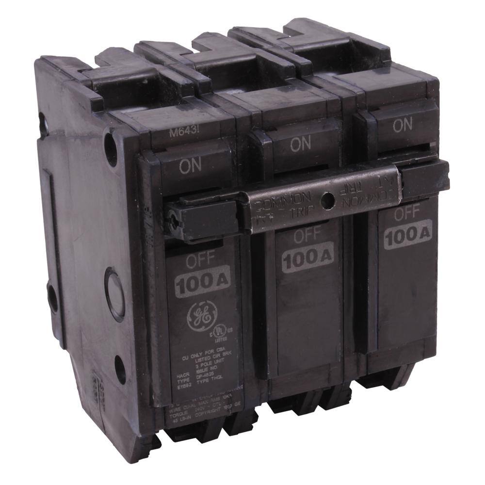 GE THQL32100 Q-Line 100 Amp 3 in. 3-Pole Circuit Breaker0
