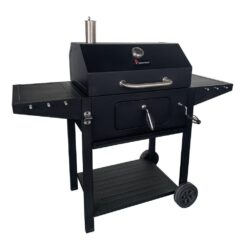GRILLFEST 2518 Deluxe Cart Style Charcoal Grill in Black With Thermometer