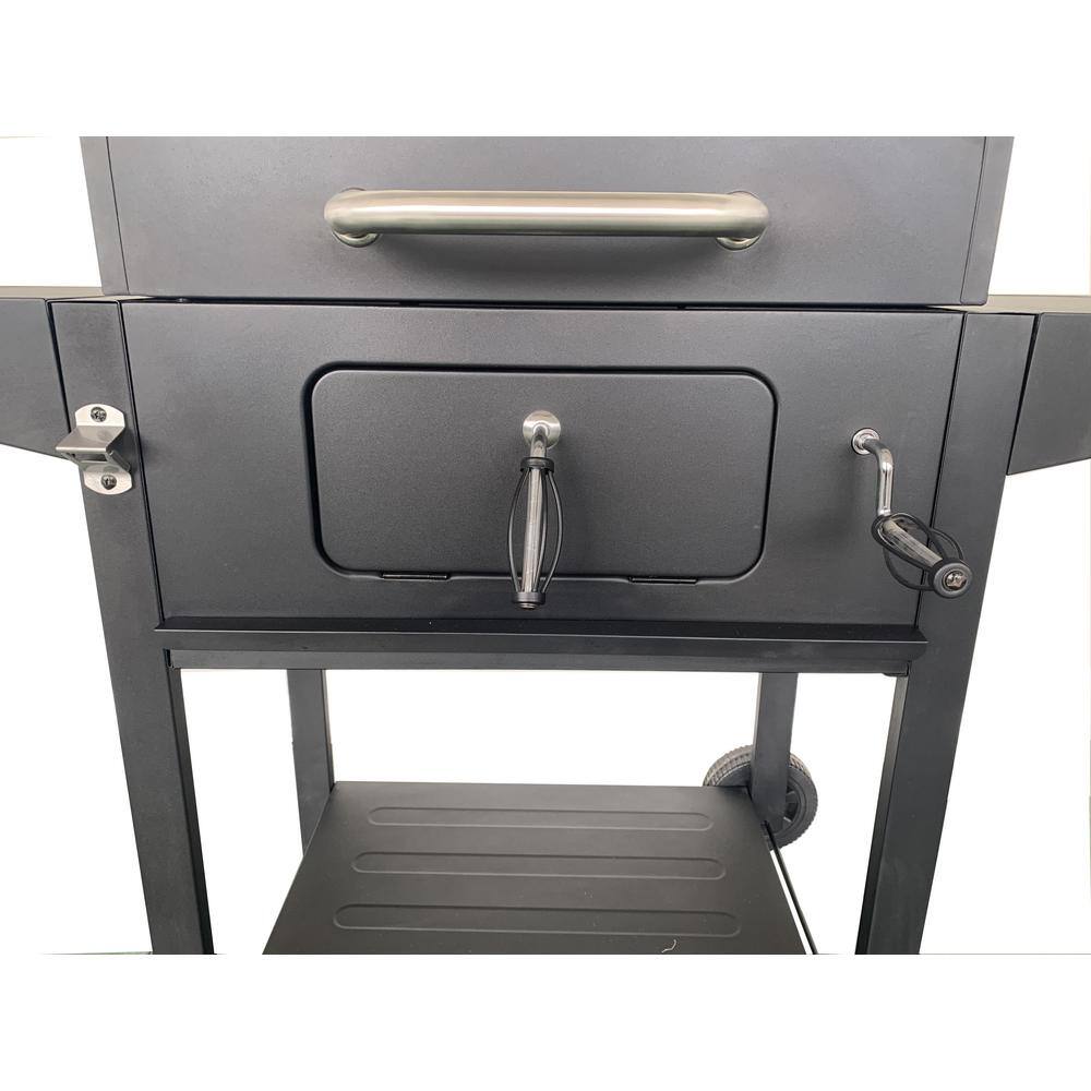 GRILLFEST 2518 Deluxe Cart Style Charcoal Grill in Black With Thermometer4