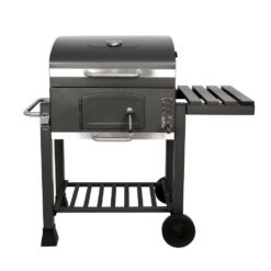 GRILLFEST SXC0546 Premium Charcoal Grill in Black with Folding shelf and built in thermometer