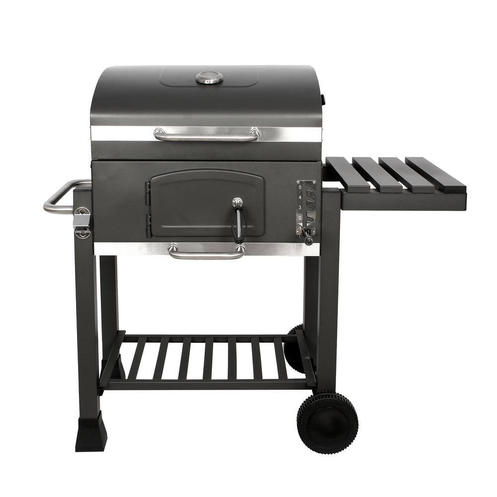GRILLFEST SXC0546 Premium Charcoal Grill in Black with Folding shelf and built in thermometer GRILLFEST SXC0546 Premium Charcoal Grill in Black with Folding shelf and built in thermometer
