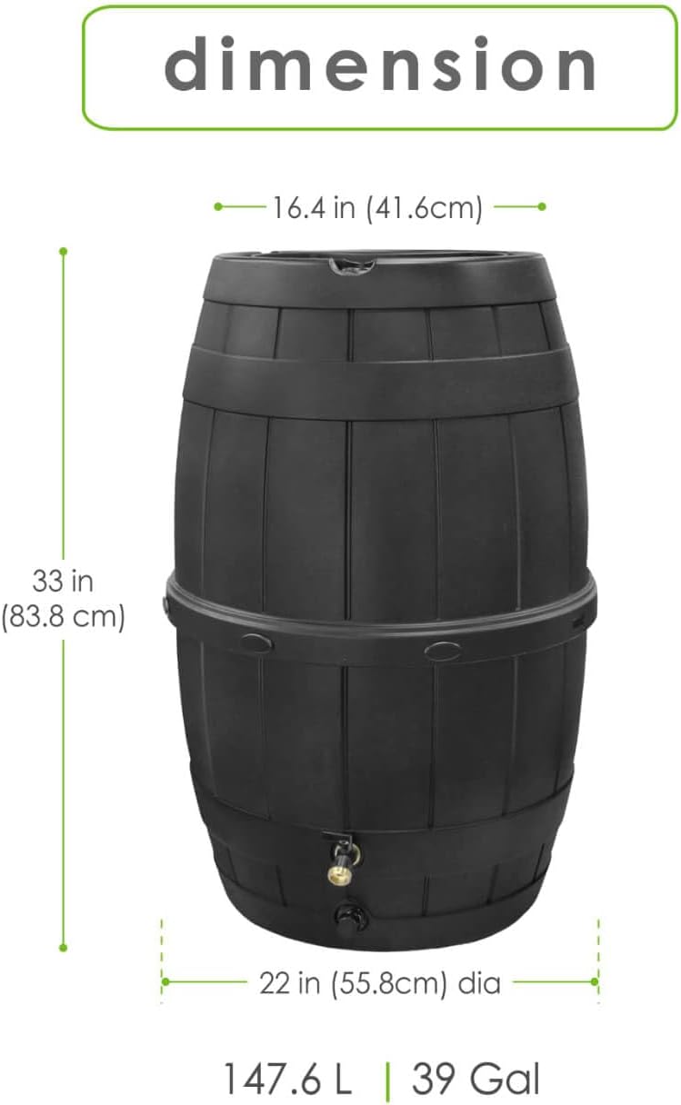 Garden Central 39 Gallon Knock Down Rain Barrel8