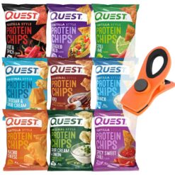 Generic 9 Pack Flavor Sampler - Quest Nutrition Tortilla Style Protein Chips, Variety Pack with USA-Supply Magnetic Chip Clip