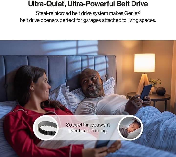 Genie 2055-LED Essentials Garage Door Opener, LED Bulbs Included, Ultra-Quiet Belt Drive Garage Door Opener2