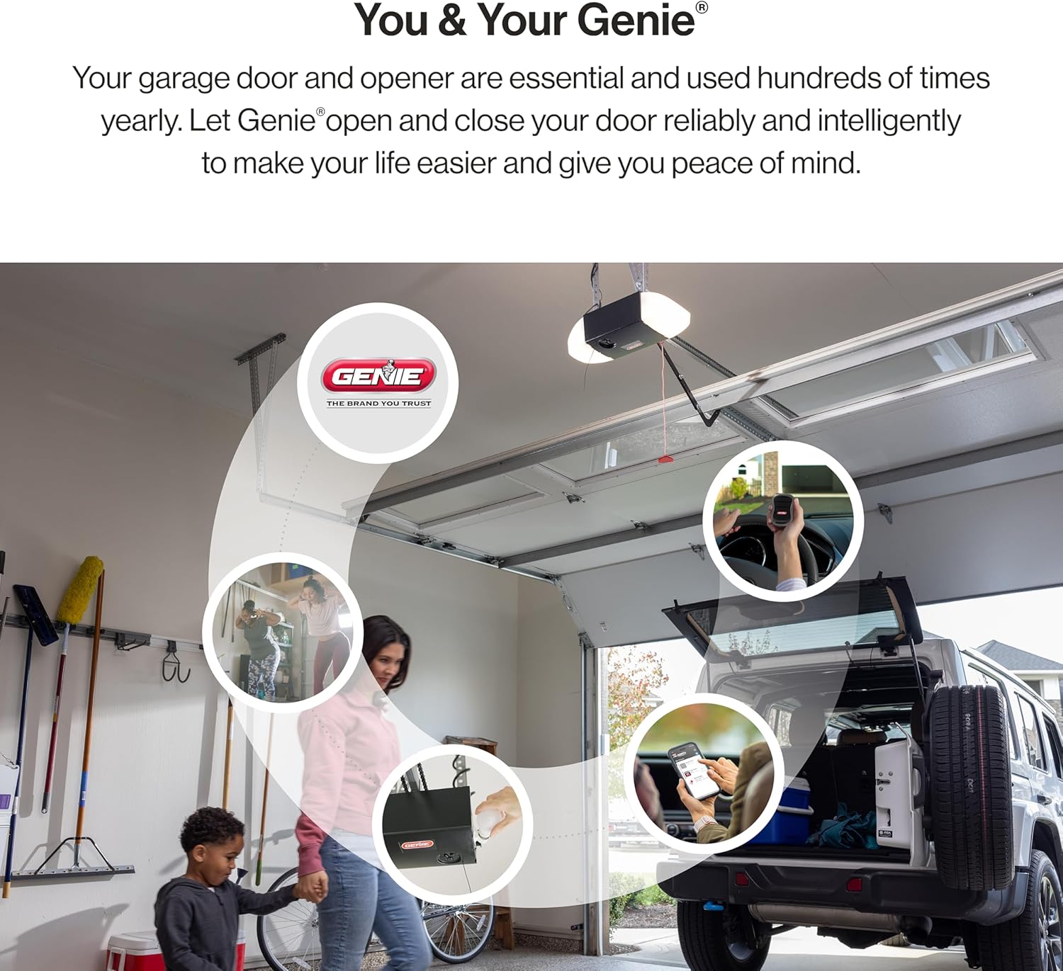 Genie Chain Glide Connect Essentials Smart Garage Door Opener - Reliable Chain Drive Opener With LED Lighting- Compatible with Alexa, SmartThings, Brilliant Smart Home3