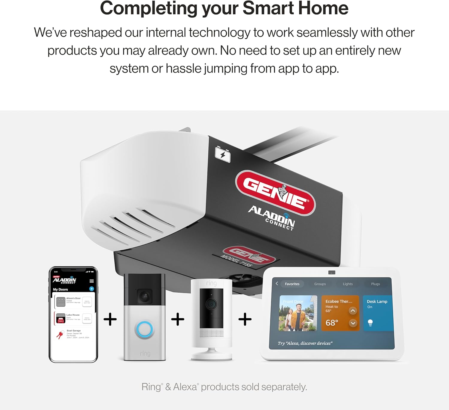 Genie StealthDrive 7155 Connect Smartphone-Controlled Belt Drive Garage Door Opener - 1 Each1