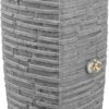 Good Ideas Impressions Riverwalk Rain Barrel with 2 Metal Spigots, 50 Gallon, Dark Granite