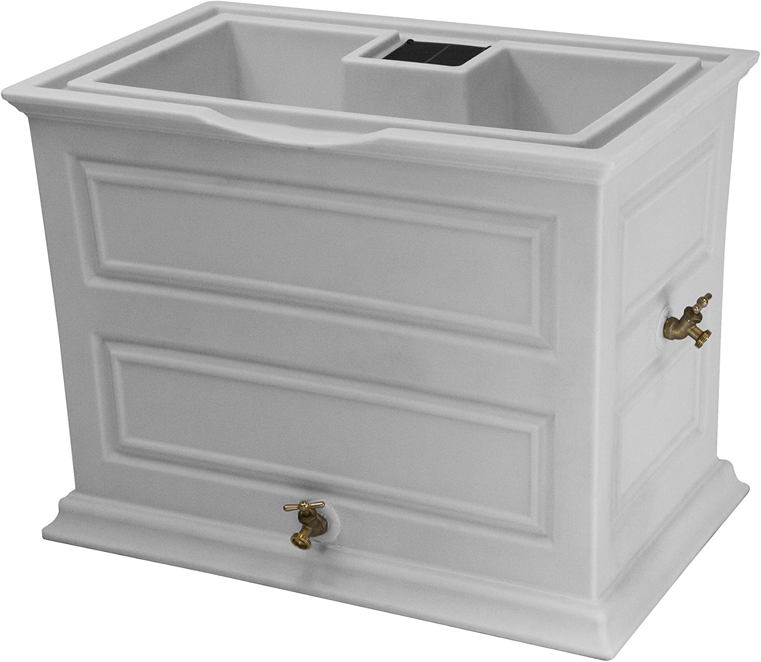 Good Ideas Savannah Elevated Garden Colonial Style 42 Gallon Rain Saver Barrel with Planter and Two Metal Spigots, Cool Gray Good Ideas Savannah Elevated Garden Colonial Style 42 Gallon Rain Saver Barrel with Planter and Two Metal Spigots, Cool Gray