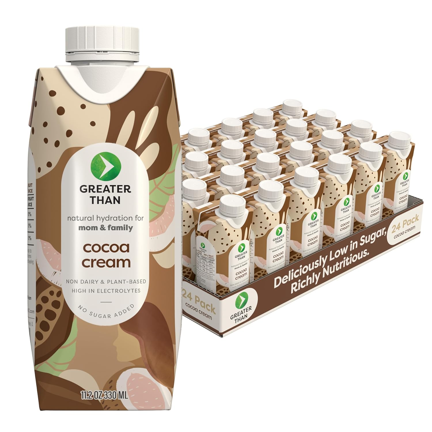 Greater Than Lactation Supplement Support, Coconut Water, Vitamins & Electrolyte Drink for Breastfeeding & Immune Support, Lactation Cookies Alt, Gluten Free, Low Sugar, 24 Pack, Cocoa Chocolate Cream Greater Than Lactation Supplement Support, Coconut Water, Vitamins & Electrolyte Drink for Breastfeeding & Immune Support, Lactation Cookies Alt, Gluten Free, Low Sugar, 24 Pack, Cocoa Chocolate Cream