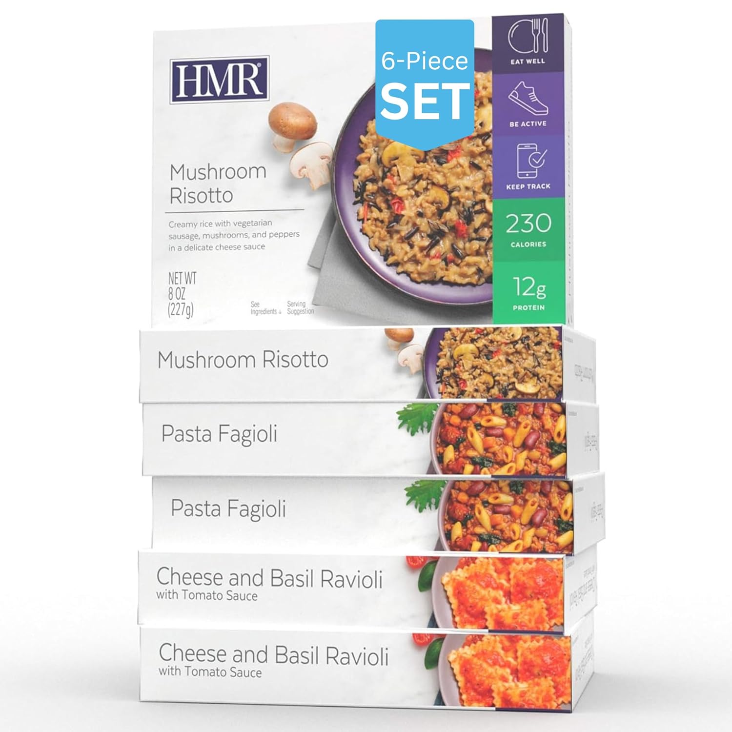 HMR Vegetarian Entrée Pack Pre-packaged Lunch or Dinner to Support Weight Loss HMR Vegetarian Entrée Pack | Pre-packaged Lunch or Dinner to Support Weight Loss | Pack of 6 Ready to Eat Meals | 10-14 grams of Protein per Entrée | Low Calorie Food | 8oz Servings per Meal